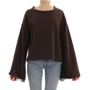 FELPA CON PIZZO MARRONE